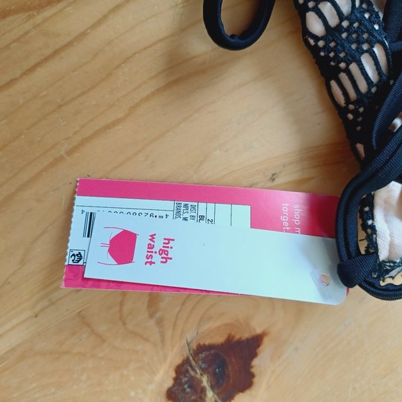 🎀3/$30 NWT! Bathing Suit Bikini Bottom - Nude (Peach) and black crochet 3321 - Picture 3 of 9